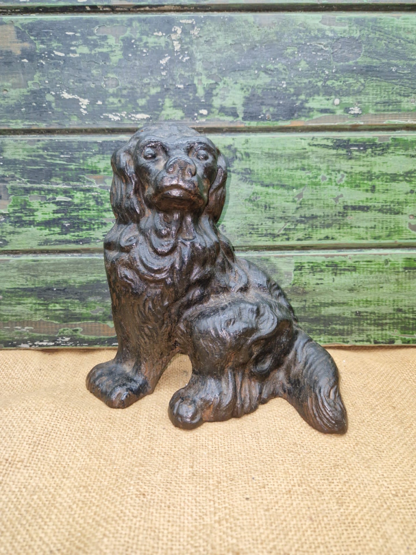 Victorian Heavy Cast Iron Spaniel Doorstop