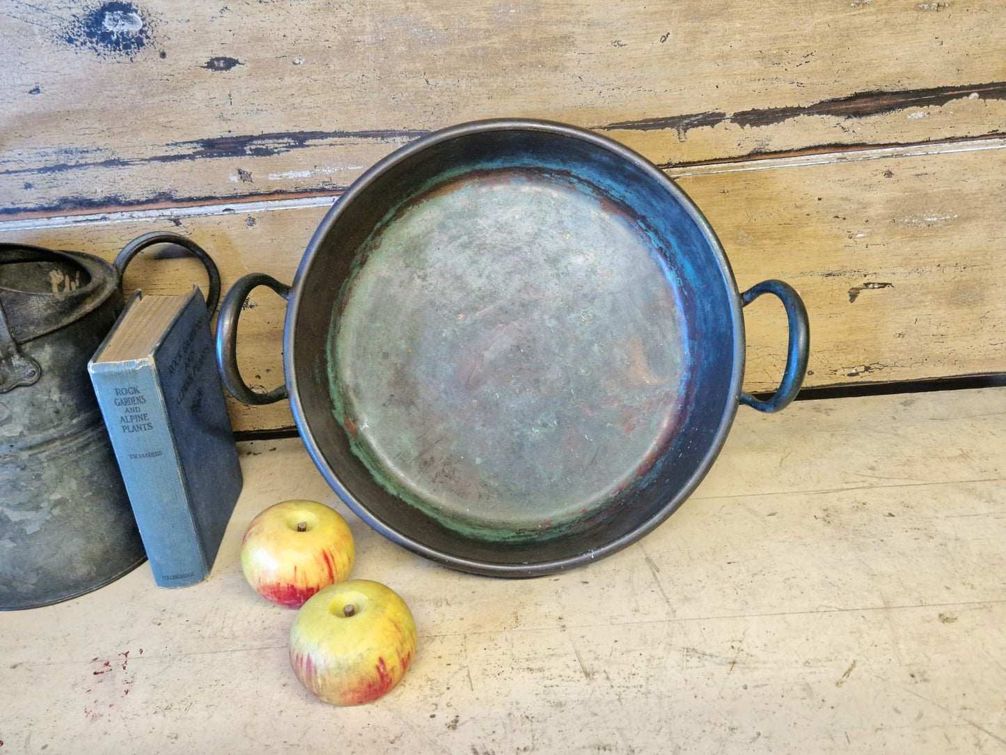 Copper Jam Pan With Handles Lovely Vintage Antique Patina Copper 2.2kg