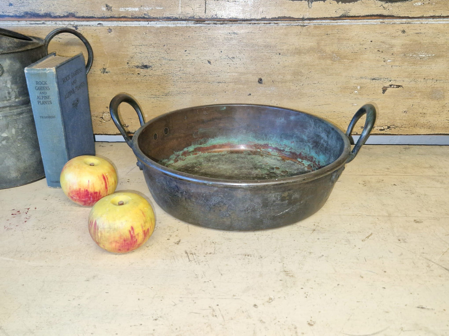 Copper Jam Pan With Handles Lovely Vintage Antique Patina Copper 2.2kg