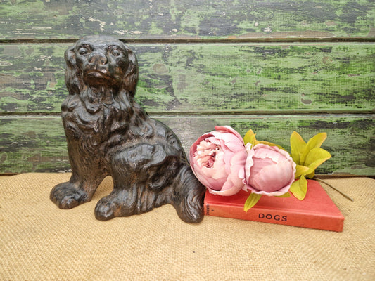 Victorian Heavy Cast Iron Spaniel Doorstop