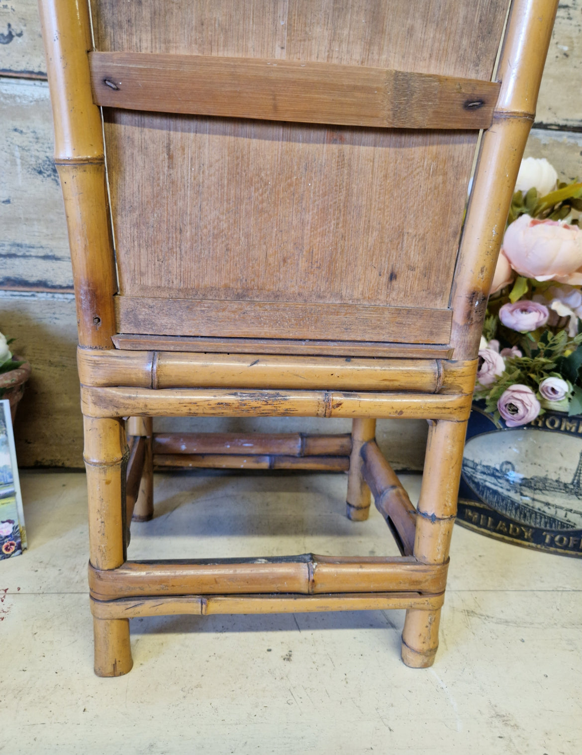 Vintage Bamboo Childs Chair Kids Furniture - Retro