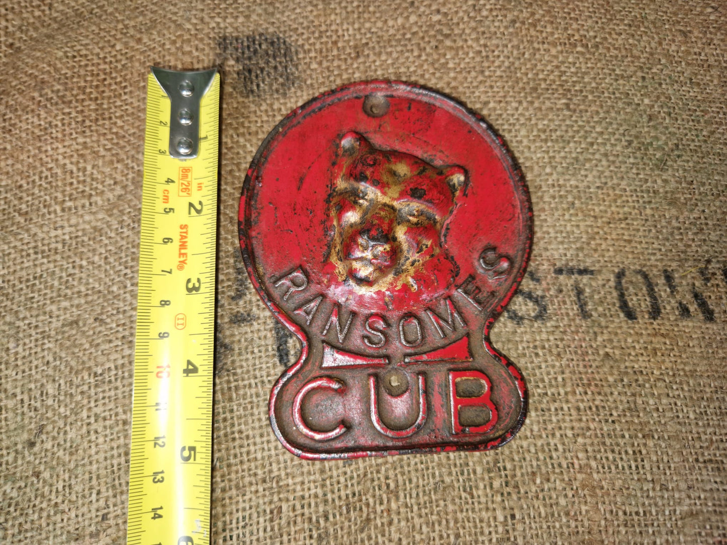 Vintage Antique Ransomes Cub Lawn Mower Cast Badge