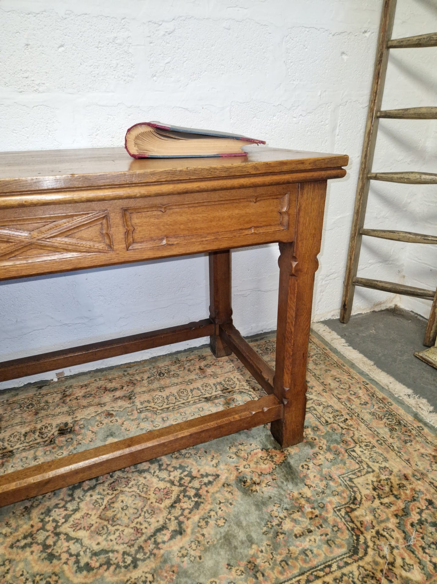 Vintage Solid Oak Refectory Table