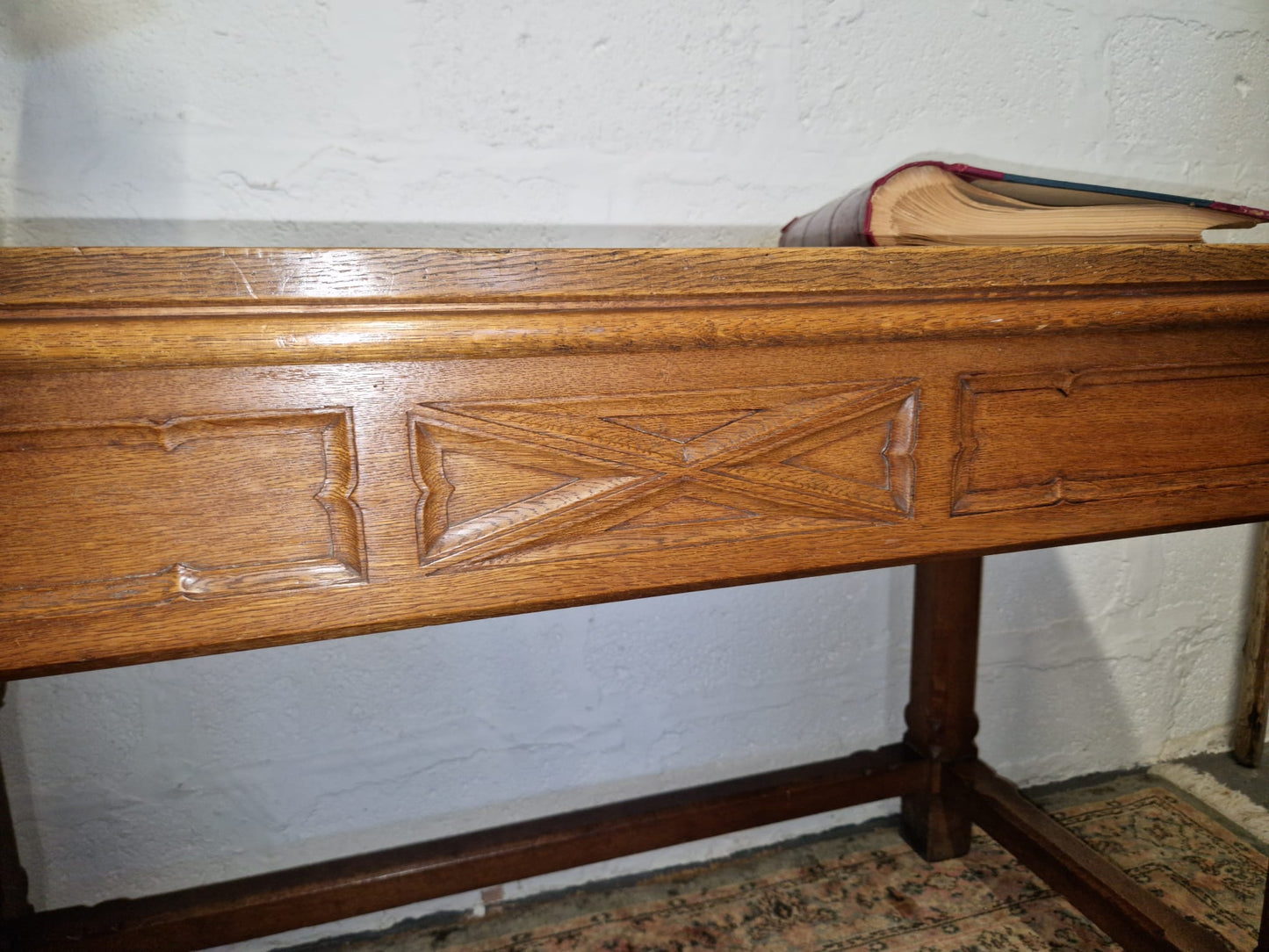 Vintage Solid Oak Refectory Table