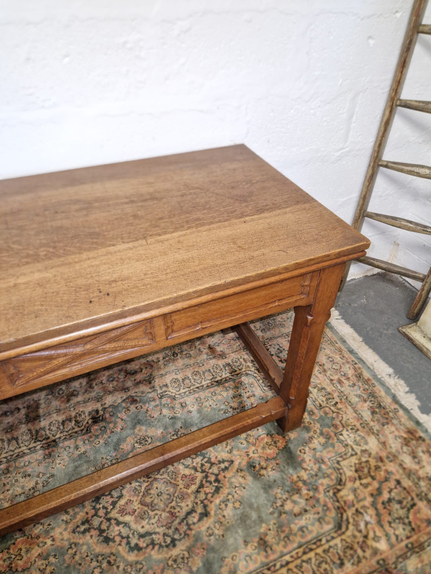 Vintage Solid Oak Refectory Table