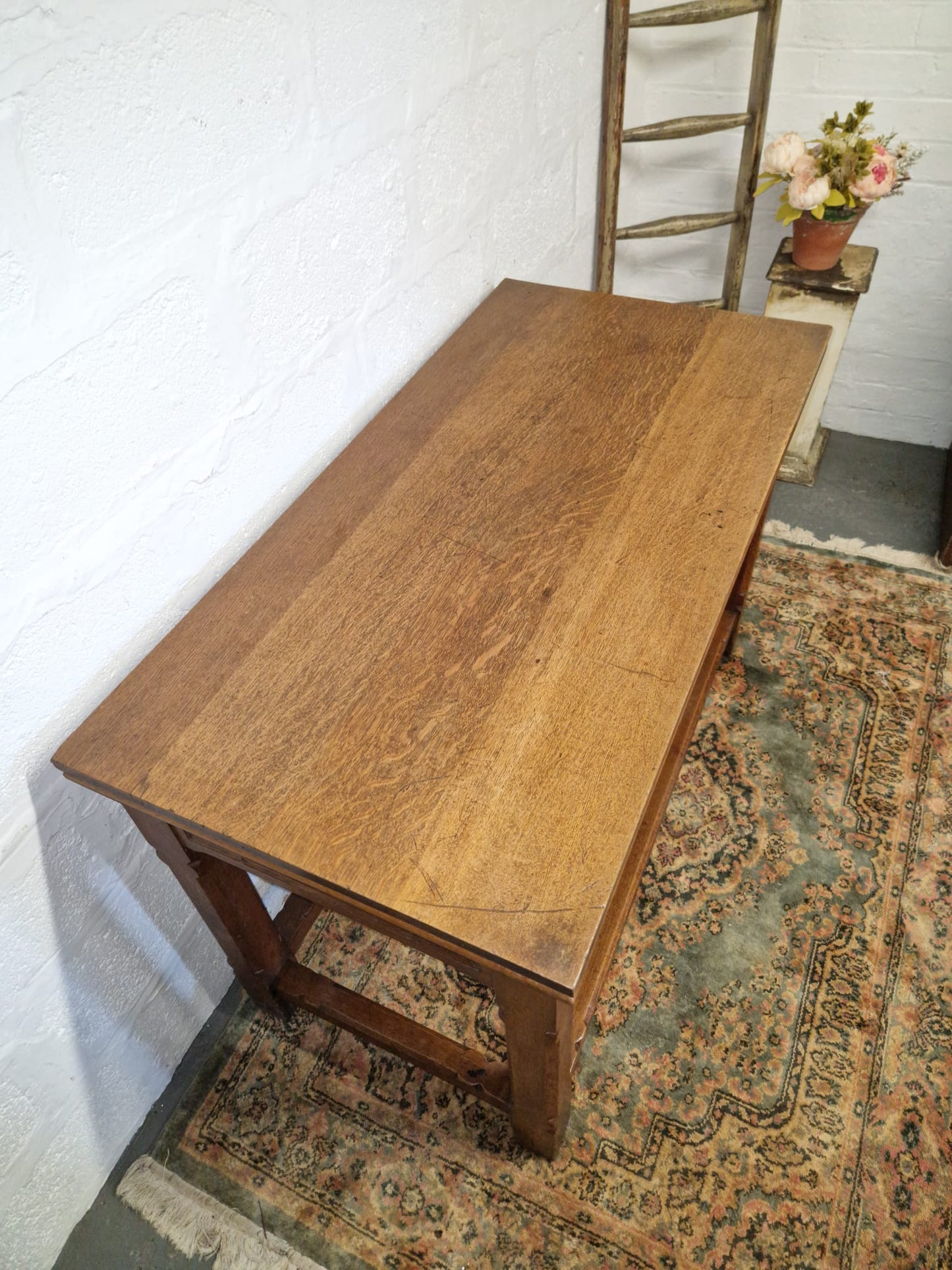 Vintage Solid Oak Refectory Table