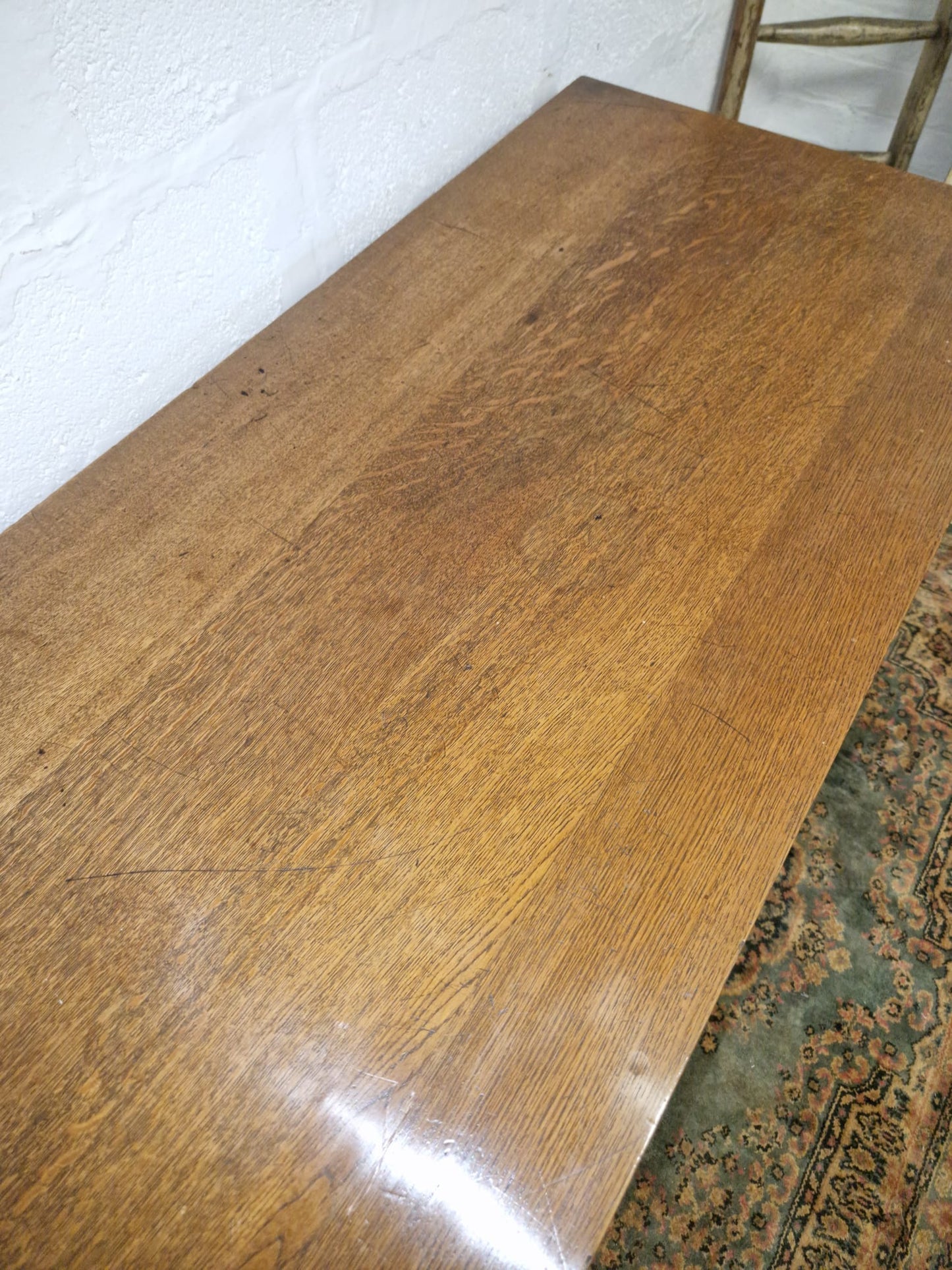 Vintage Solid Oak Refectory Table