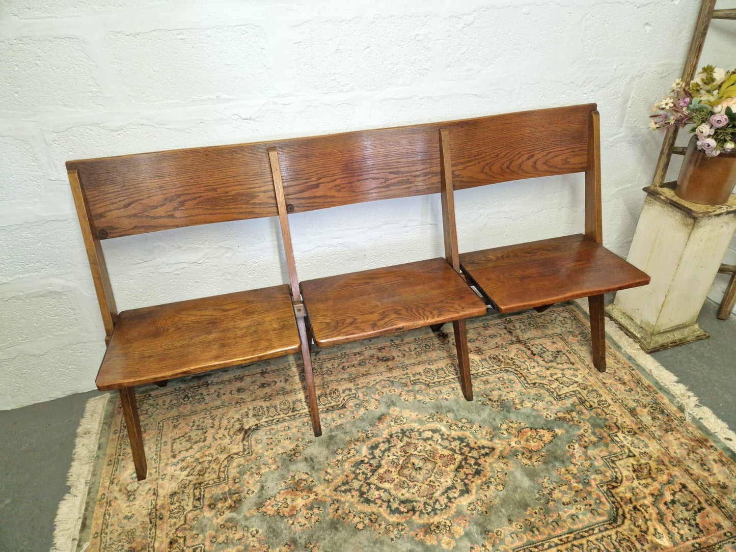 Vintage 1930s 3 Seater Folding Chairs