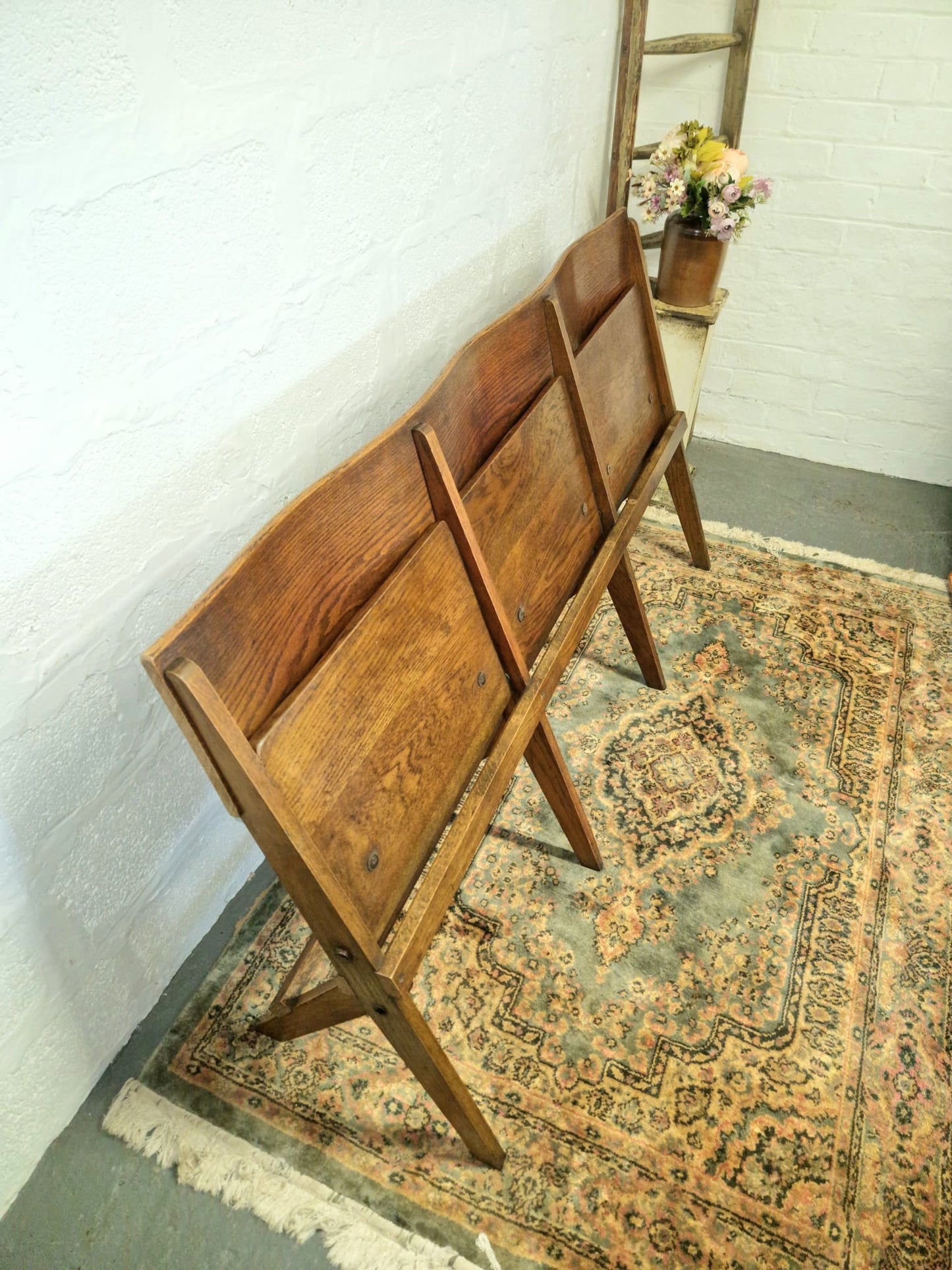 Vintage 1930s 3 Seater Folding Chairs