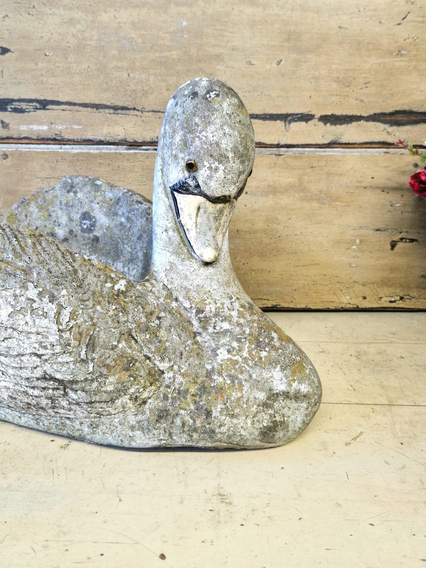 Vintage Swan Planter Lovely Painted Features