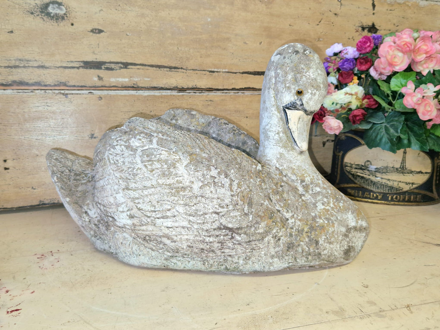 Vintage Swan Planter Lovely Painted Features