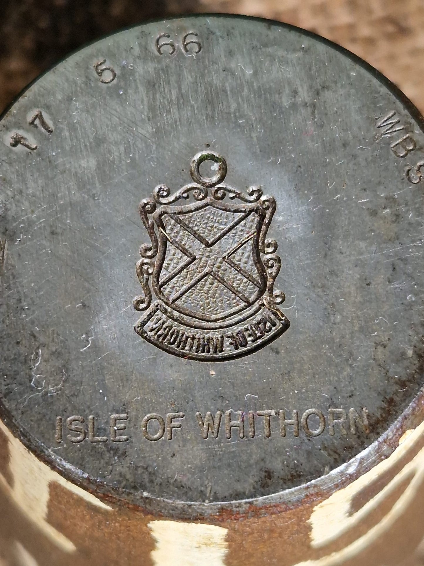 Vintage Silver Charm ISLE OF WHITHORN Scotland Metal Die Stamp Making Industrial