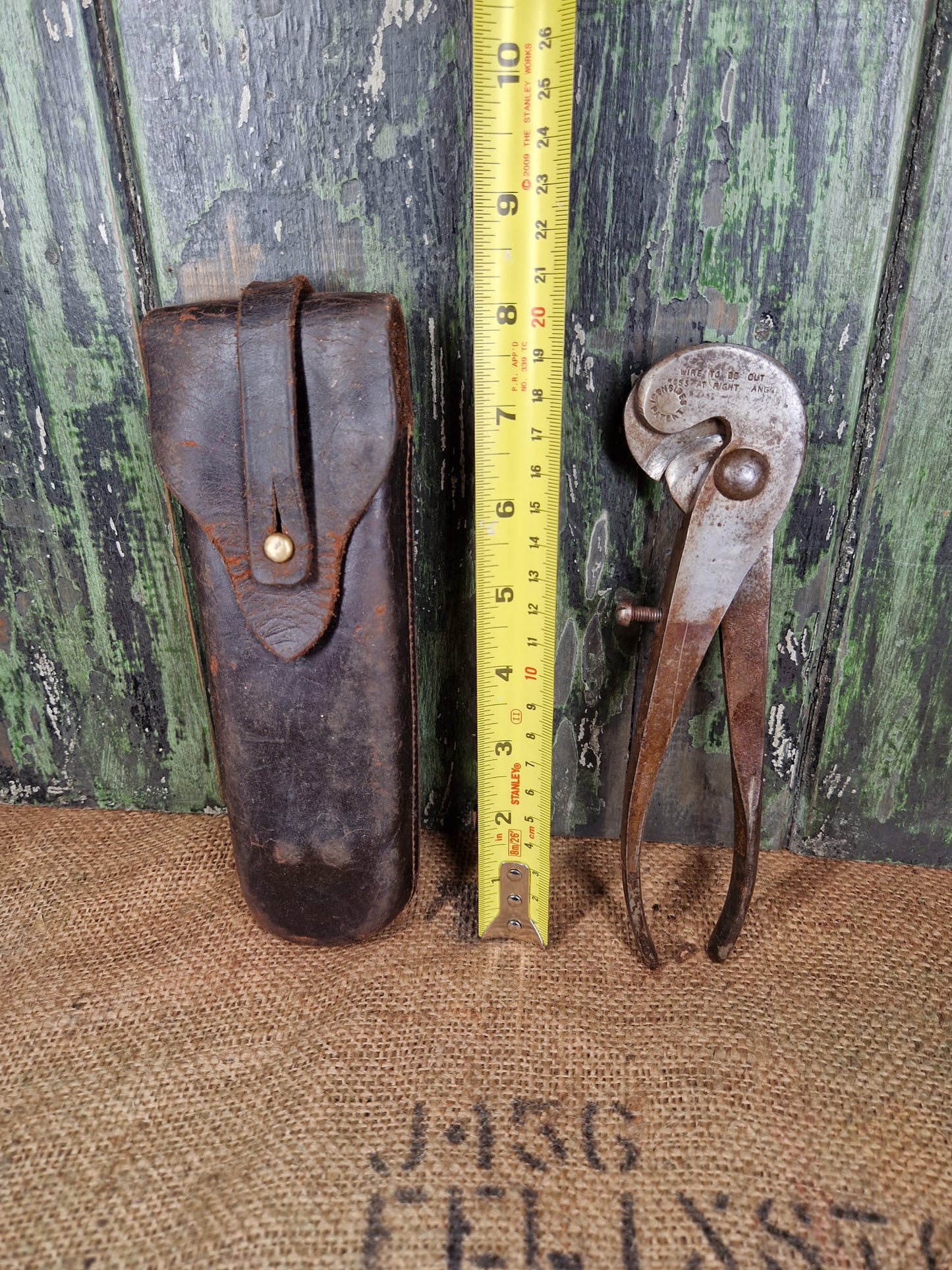 Scarce Antique Pair of WW1 Ironsides USA Patent Wire Cutters in Leather Case