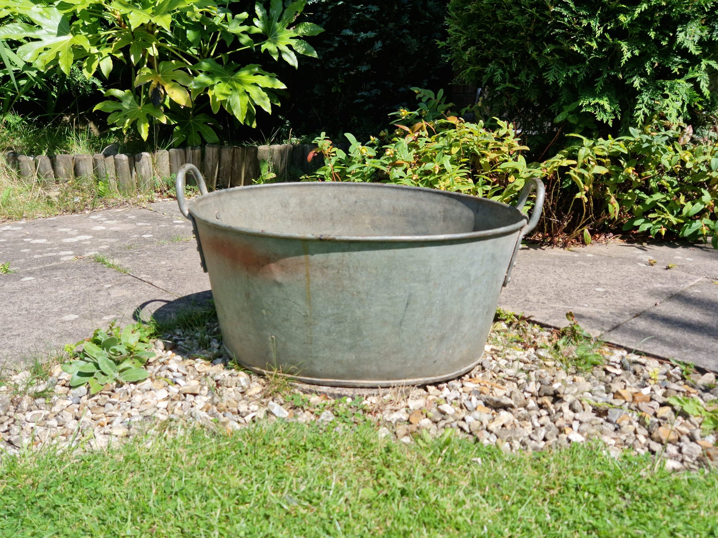 Vintage Galvanised Tub Dog Bath HMC Dated 1952 Army Broad Arrow Mark