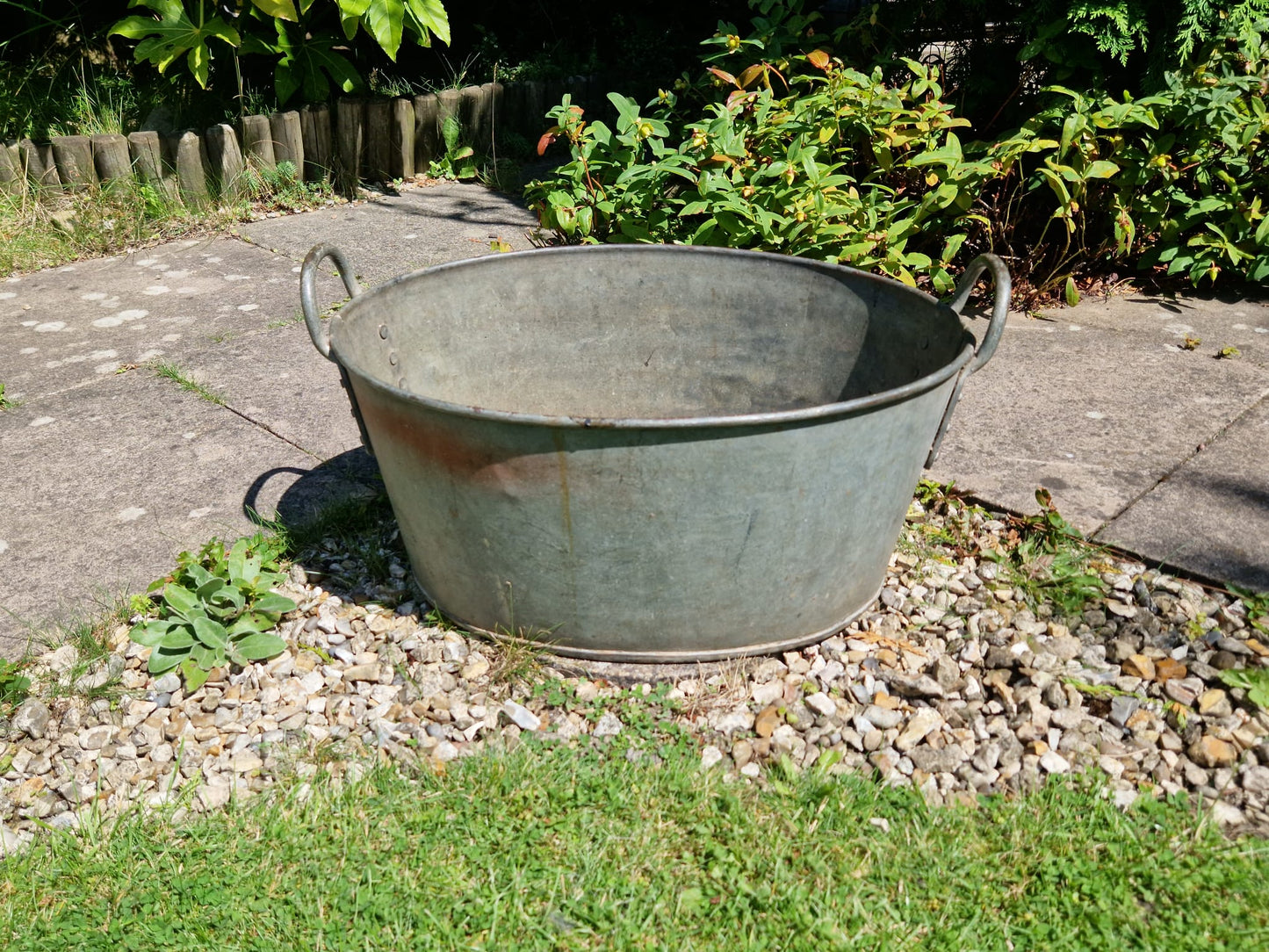 Vintage Galvanised Tub Dog Bath HMC Dated 1952 Army Broad Arrow Mark