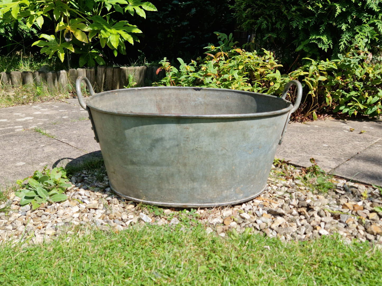 Vintage Galvanised Tub Dog Bath HMC Dated 1952 Army Broad Arrow Mark