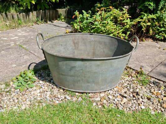 Vintage Galvanised Tub Dog Bath HMC Dated 1952 Army Broad Arrow Mark