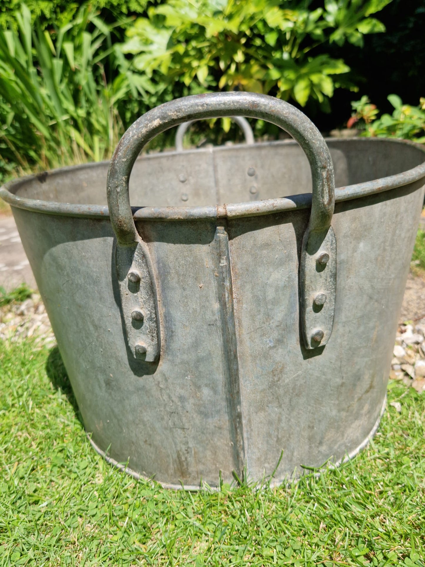 Vintage Galvanised Tub Dog Bath HMC Dated 1952 Army Broad Arrow Mark