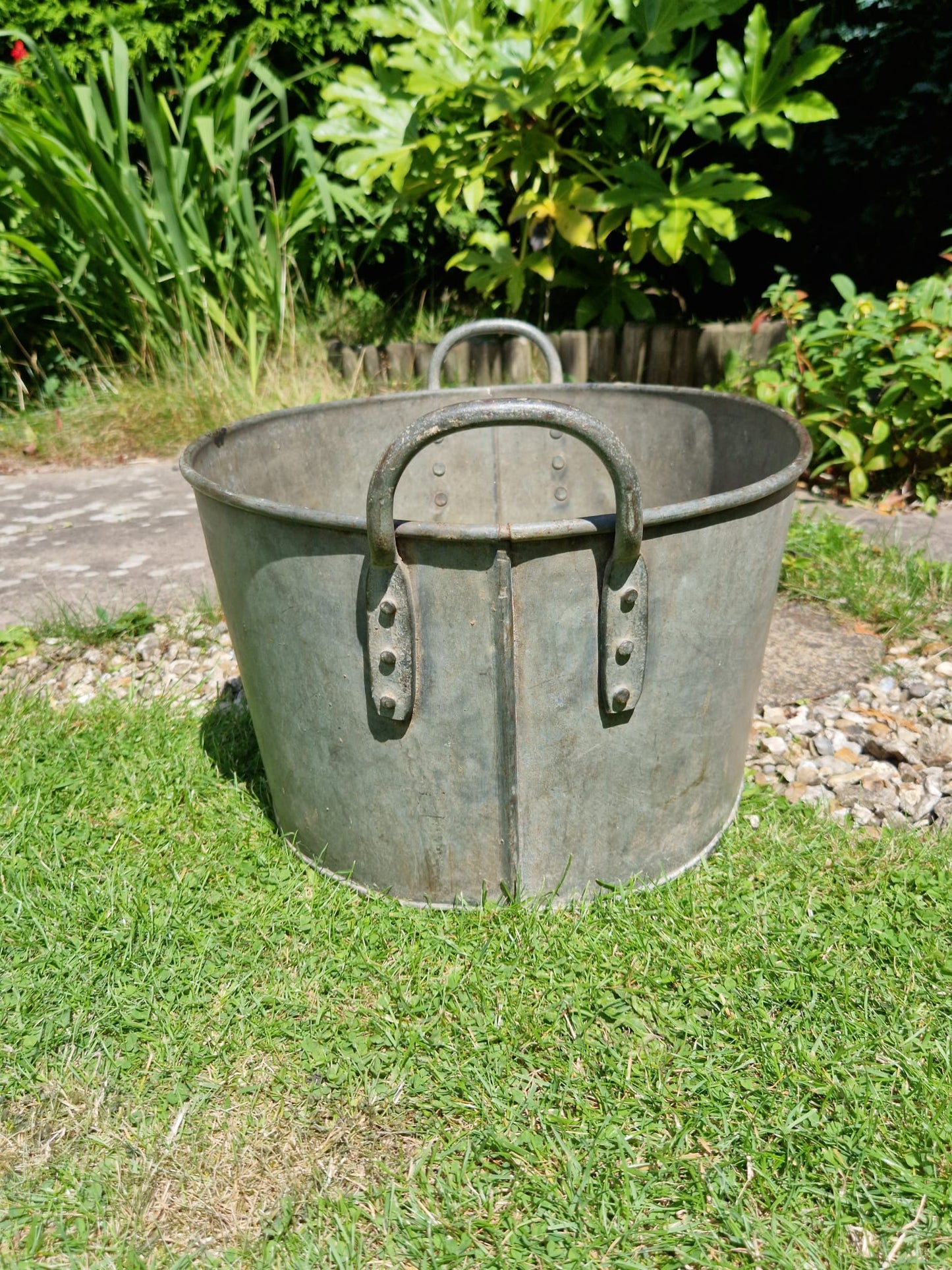 Vintage Galvanised Tub Dog Bath HMC Dated 1952 Army Broad Arrow Mark