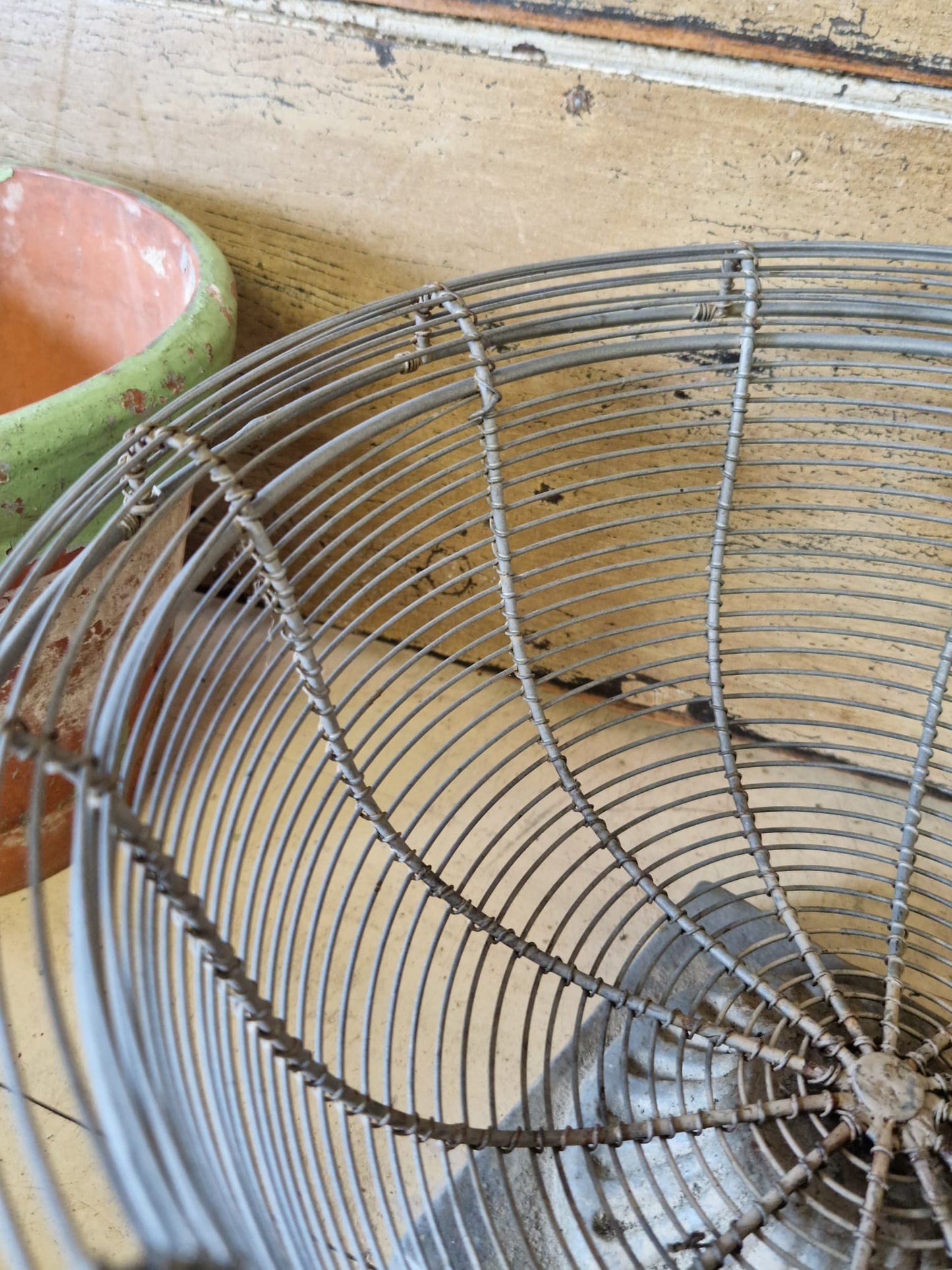 Vintage French Wirework Bowl On Stand Fruit Bowl