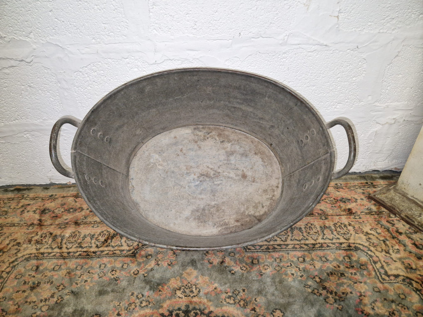 Vintage Galvanised Tub Dog Bath HMC Dated 1952 Army Broad Arrow Mark