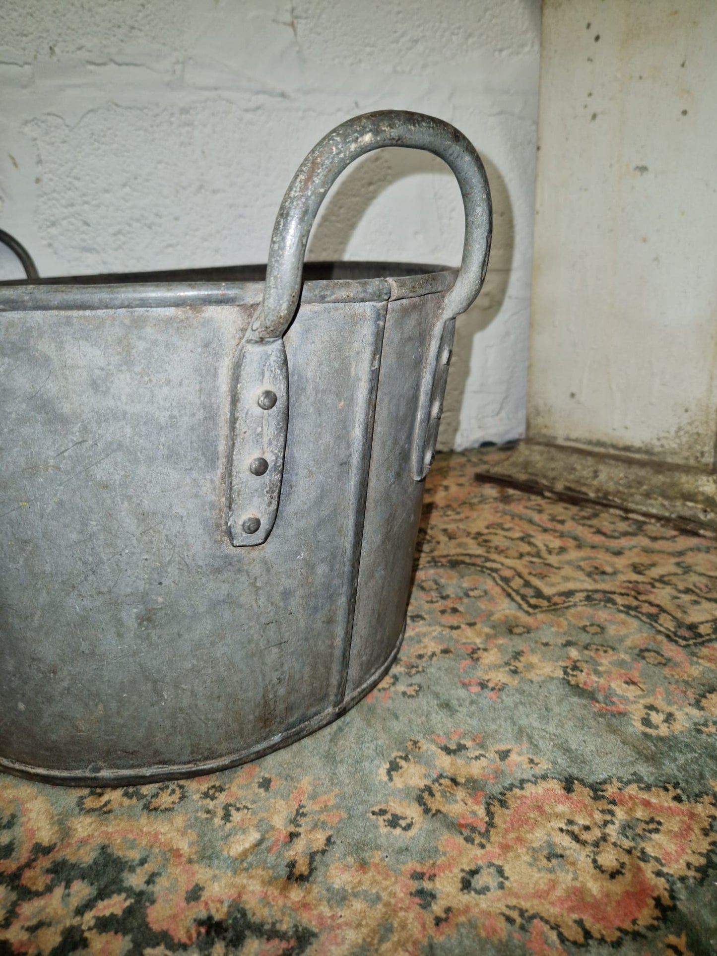 Vintage Galvanised Tub Dog Bath HMC Dated 1952 Army Broad Arrow Mark