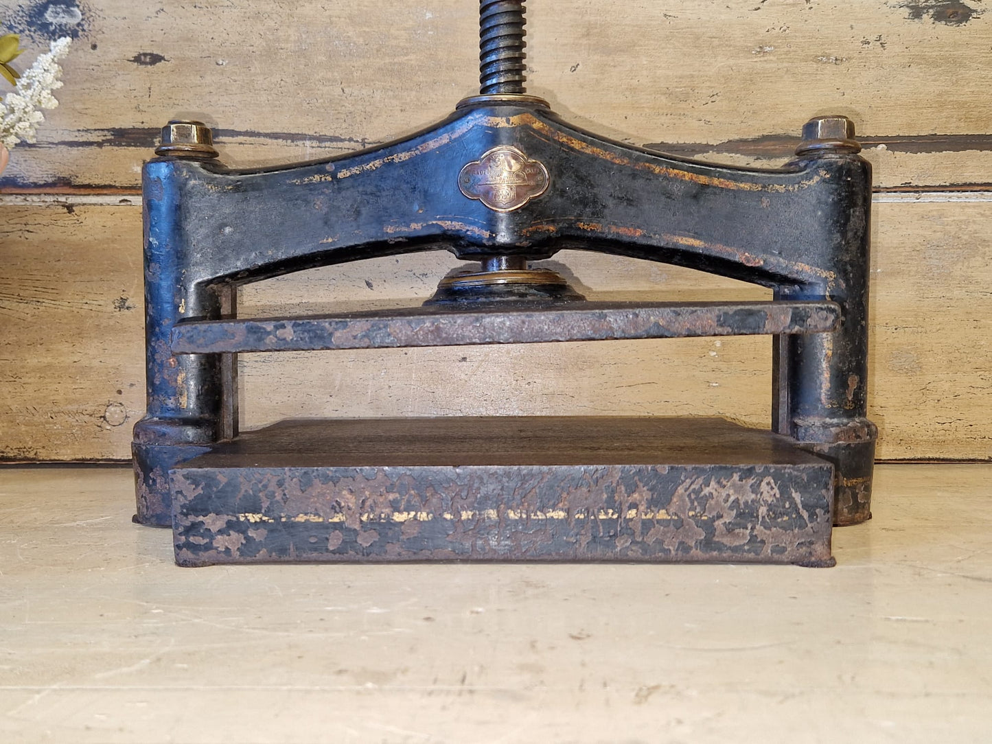 Antique Book Binding Press Flower Press