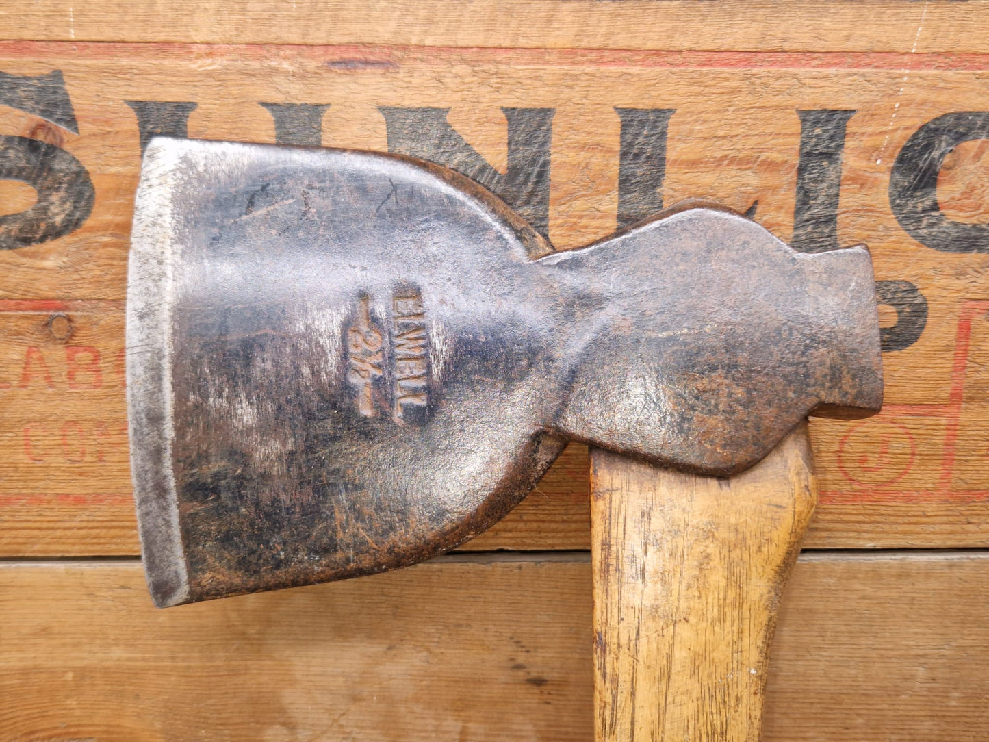 Vintage Elwell 2 1/2 Axe Old Tools