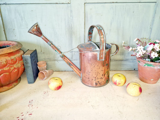 Antique Copper Watering Can With Rose Bonsai Watering Can