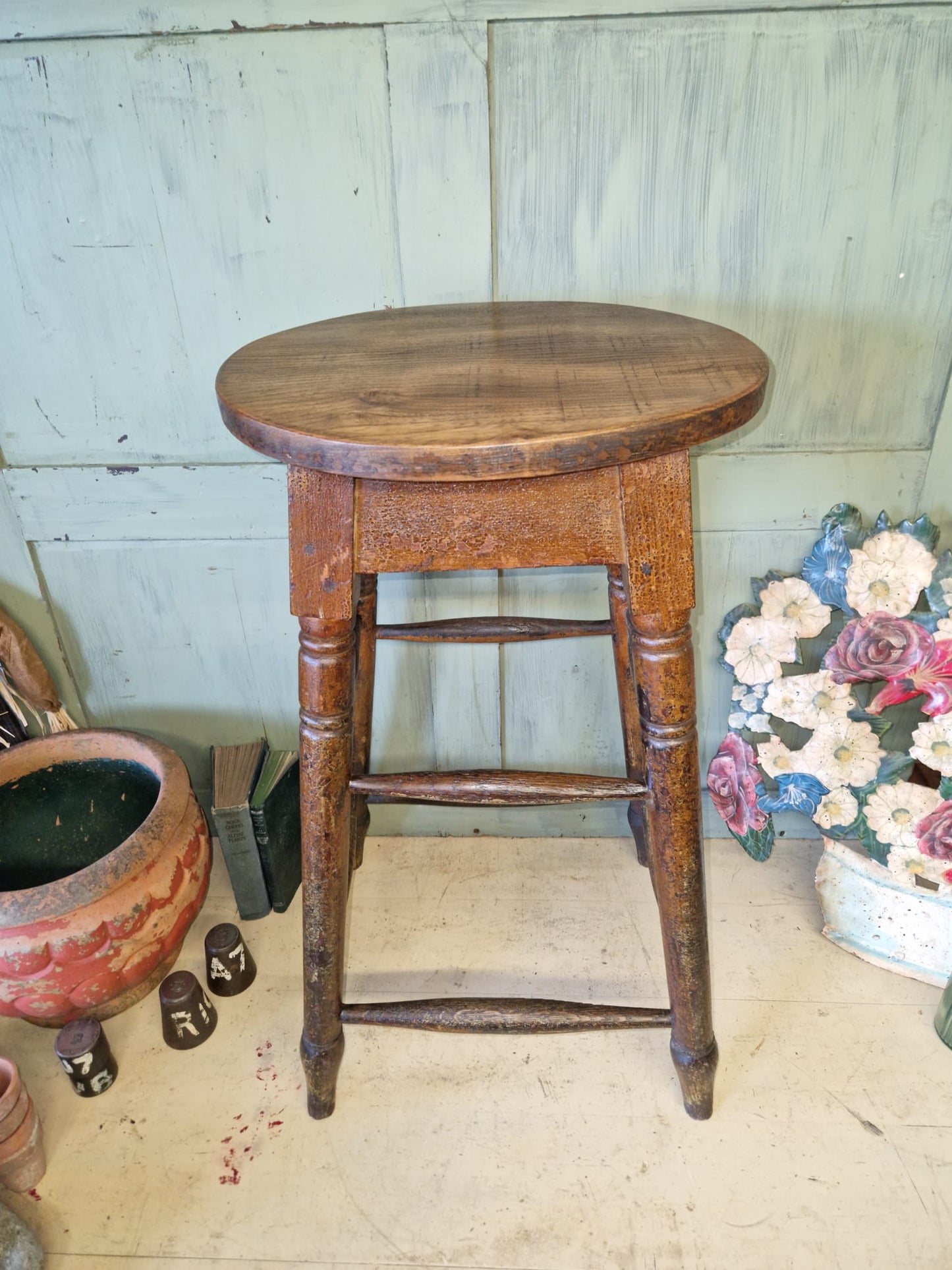 Vintage G. W. R Great Western Railway Signal Box Stool Tall Stool