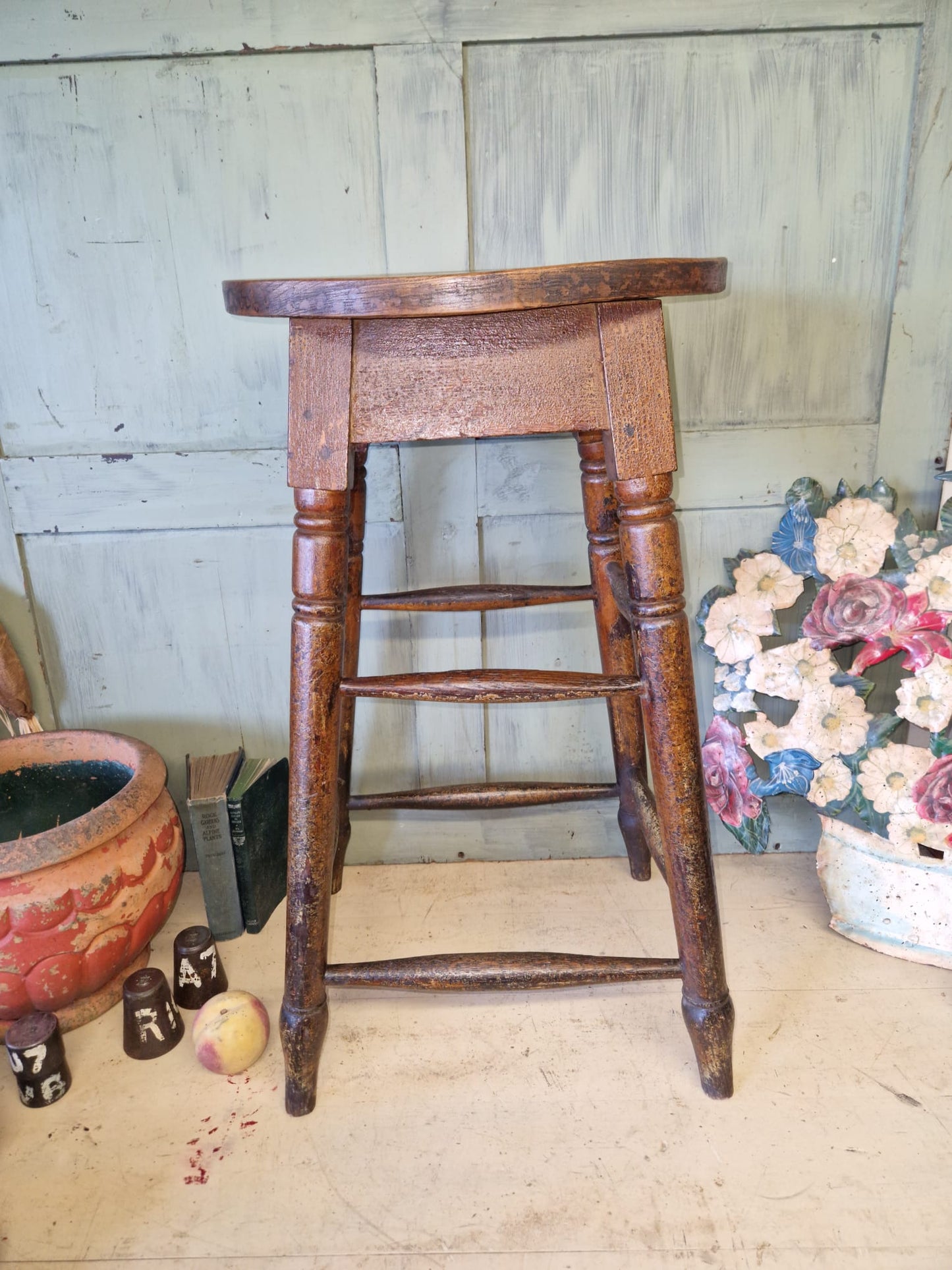 Vintage G. W. R Great Western Railway Signal Box Stool Tall Stool