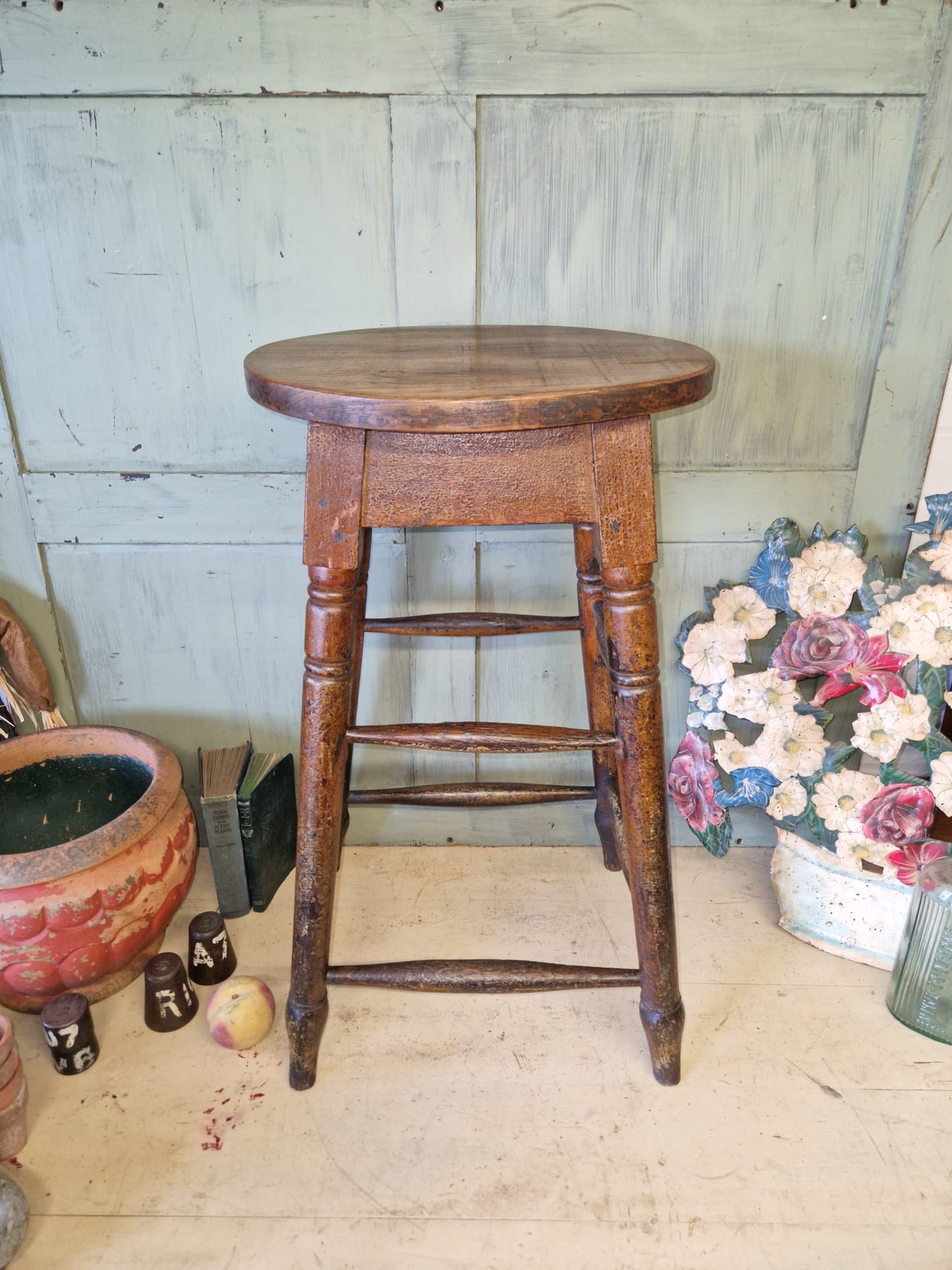 Vintage G. W. R Great Western Railway Signal Box Stool Tall Stool