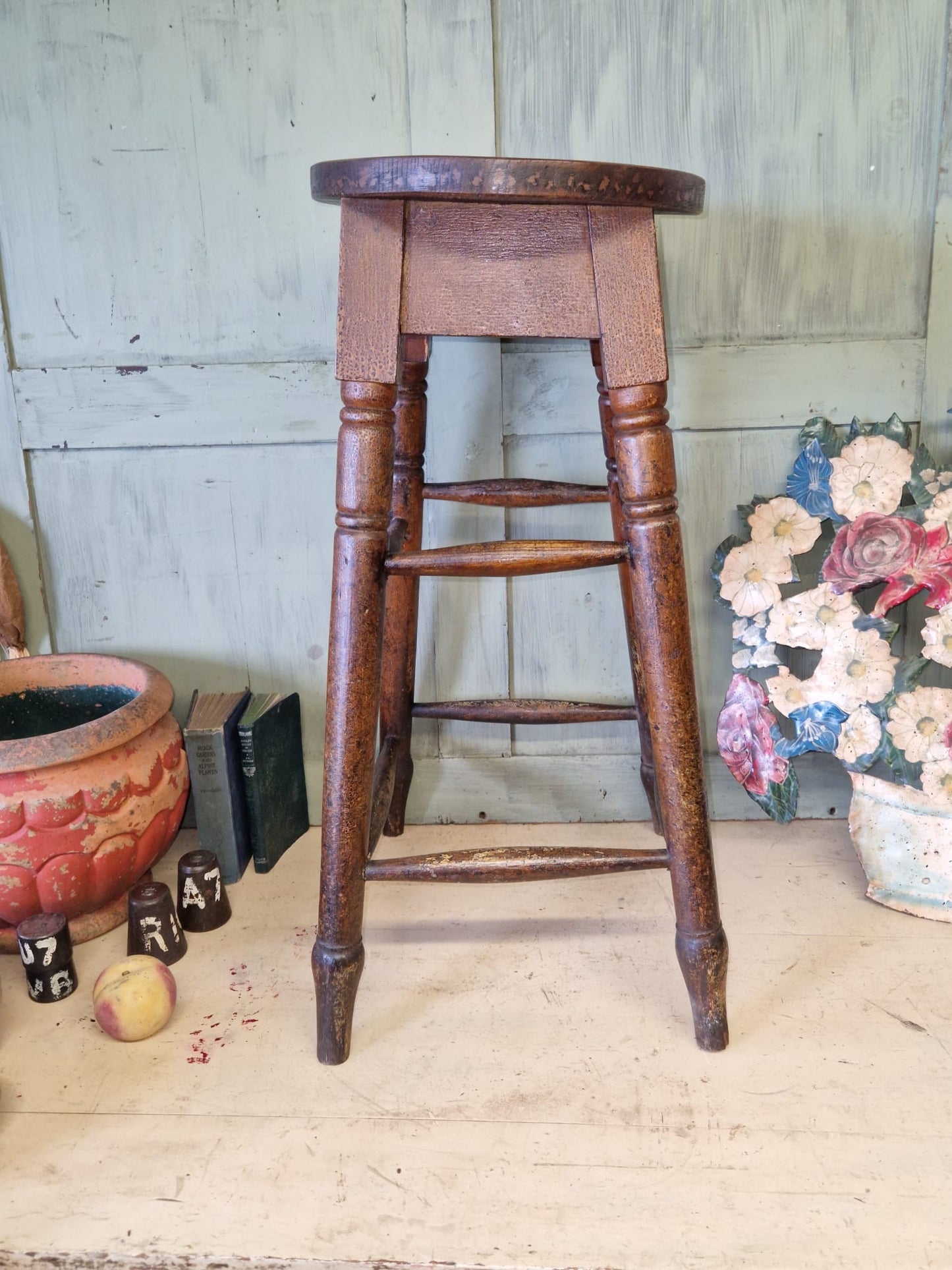 Vintage G. W. R Great Western Railway Signal Box Stool Tall Stool