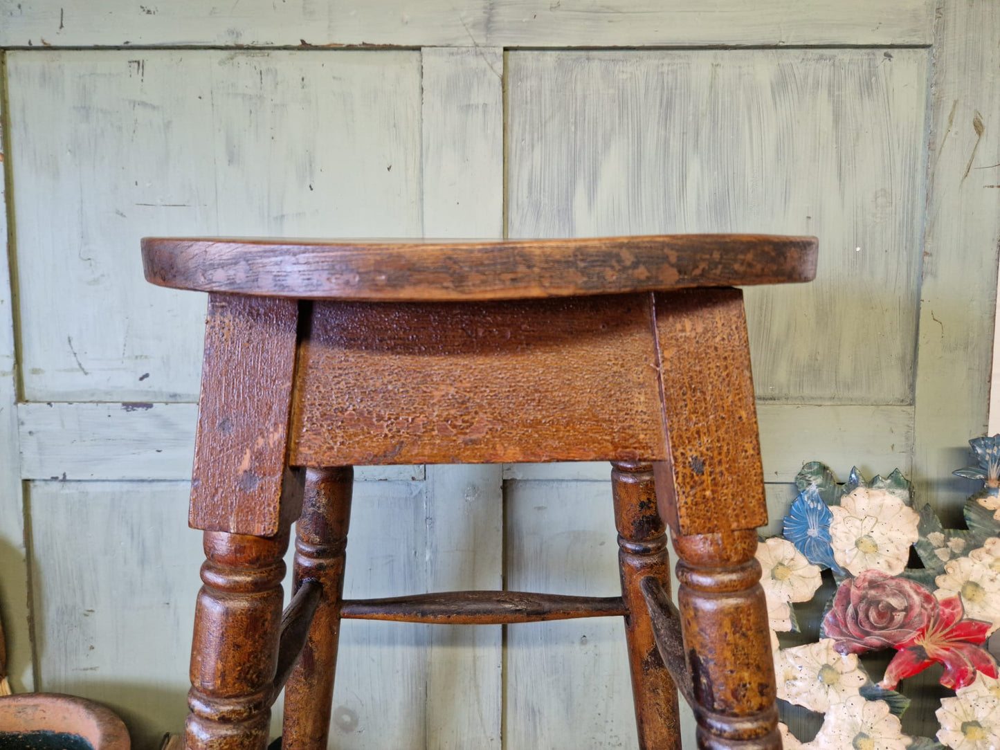 Vintage G. W. R Great Western Railway Signal Box Stool Tall Stool