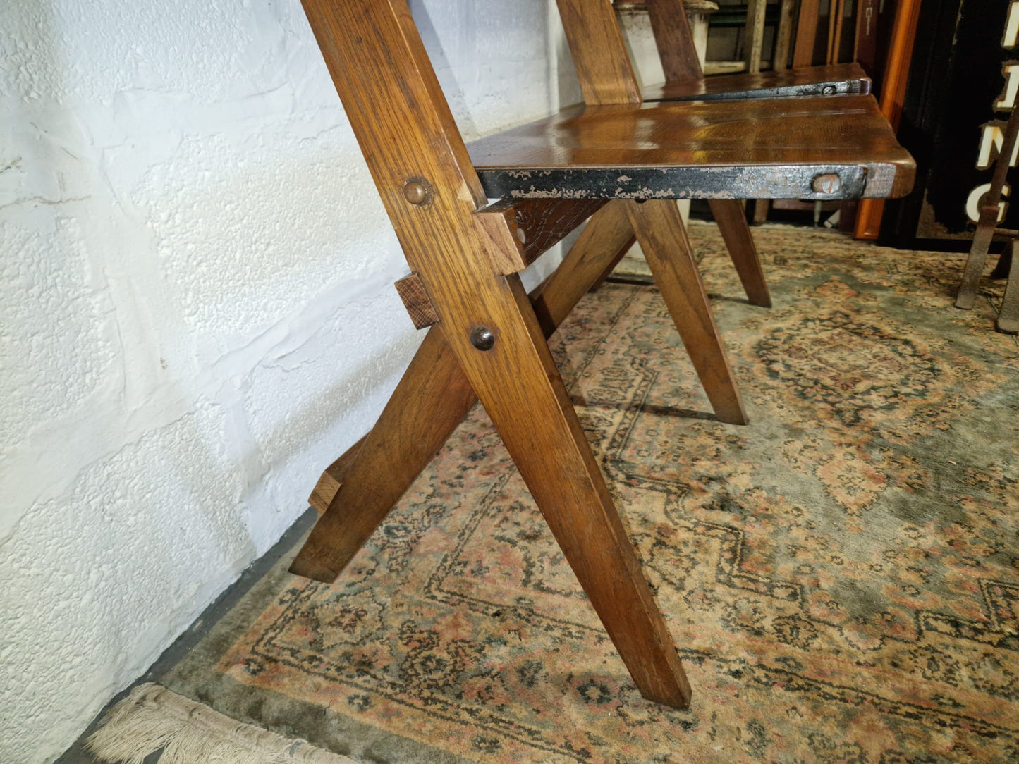 Vintage 1930s 2 Seater Folding Chairs