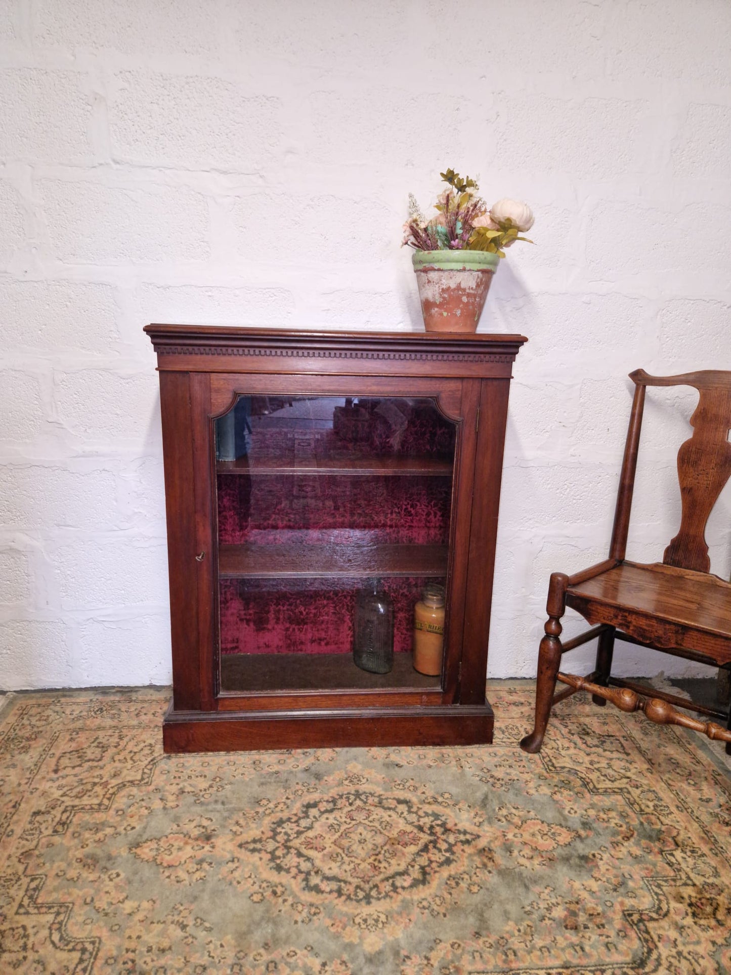 Magnificent Victorian Solid Mahogany Collectors Display Cabinet Bookcase