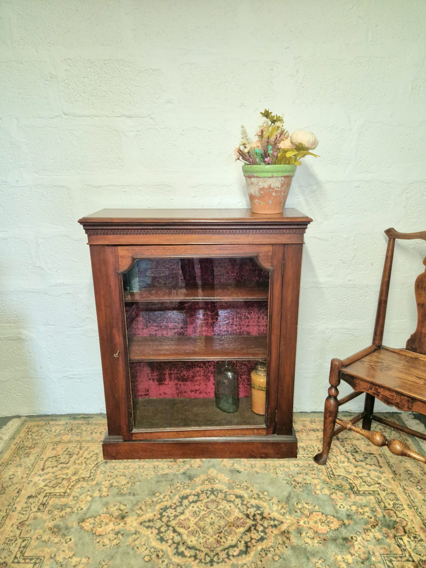 Magnificent Victorian Solid Mahogany Collectors Display Cabinet Bookcase