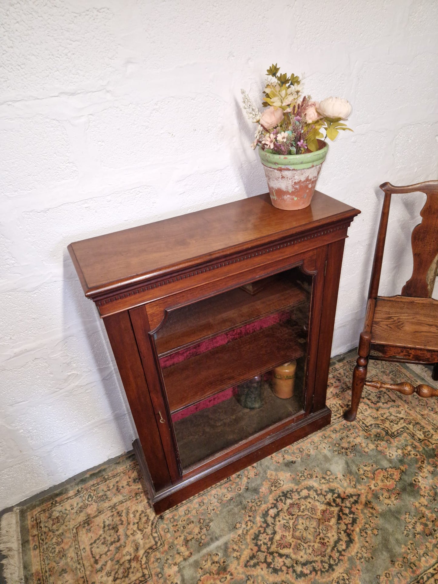 Magnificent Victorian Solid Mahogany Collectors Display Cabinet Bookcase