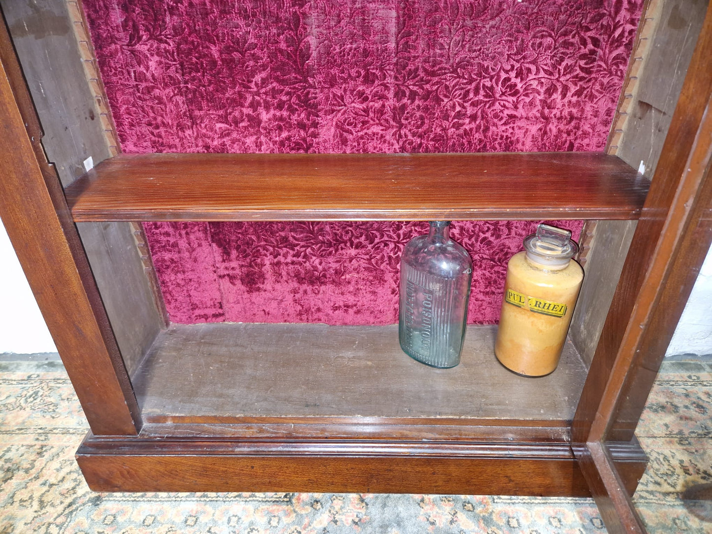 Magnificent Victorian Solid Mahogany Collectors Display Cabinet Bookcase