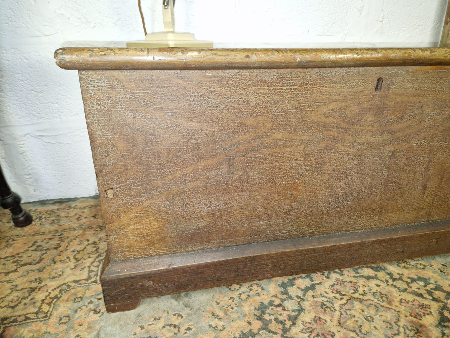 Antique Pine Box Chest Coffee Table, Blanket Box Trunk Original Finish