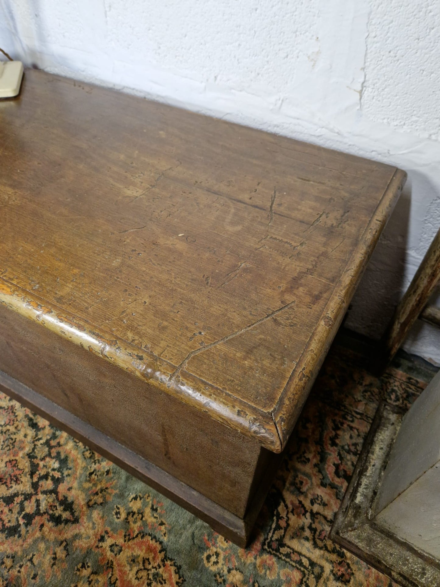 Antique Pine Box Chest Coffee Table, Blanket Box Trunk Original Finish