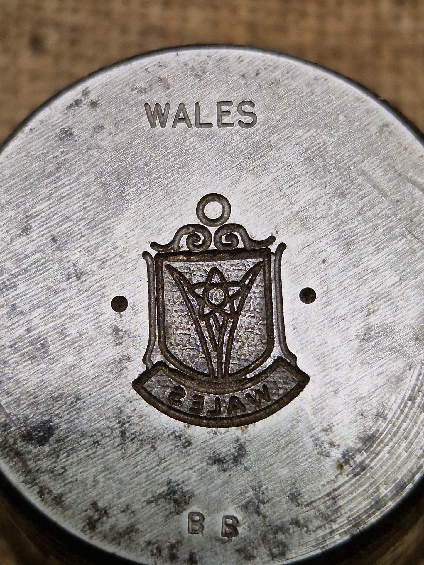 Vintage Silver Charm WALES Metal Die Stamp Making Industrial