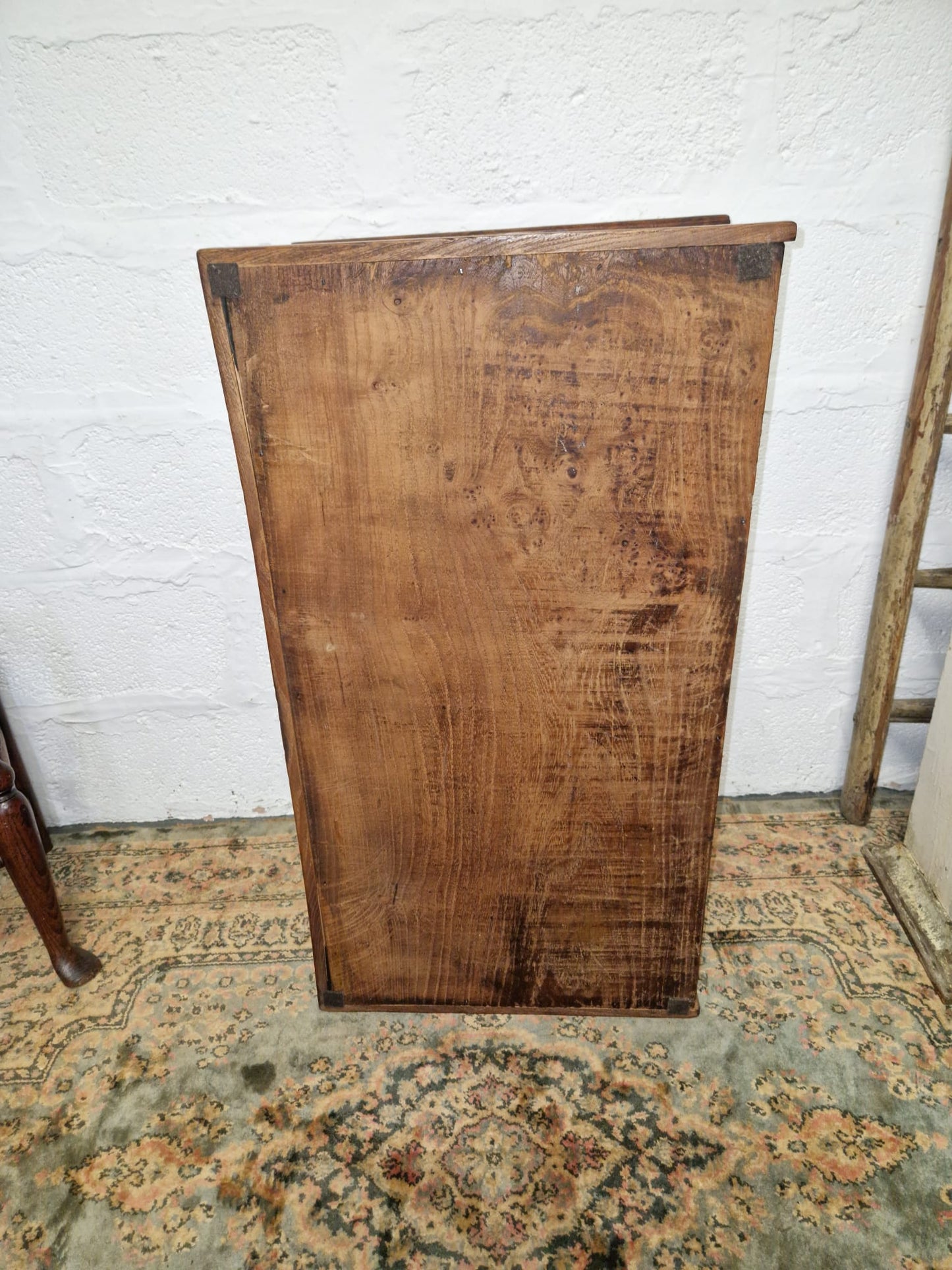 Antique Elm Box Chest Coffee Table, Blanket Box Trunk Original Finish