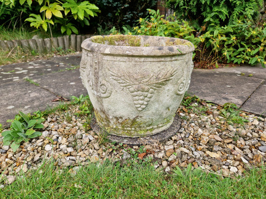 Vintage Grapes & Vines Planter Pot Heavy