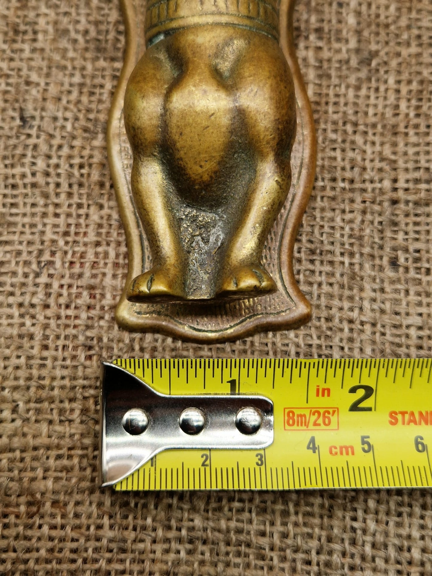 Antique Brass Figural Door Knocker French Bulldog Frenchie Dogs