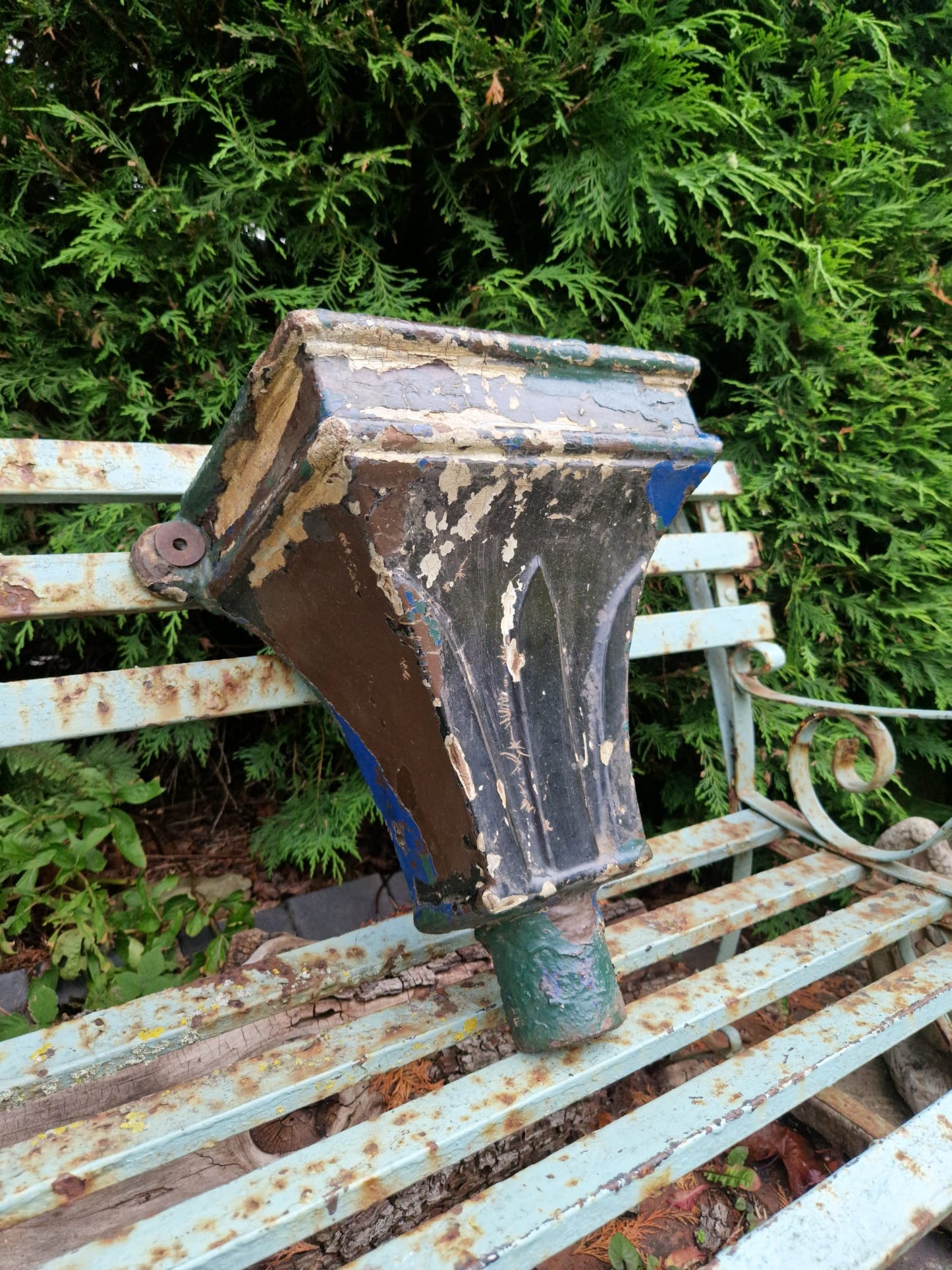 Vintage Cast Iron Drain Hopper Cast Iron Planter Upcycle Chippy Paint