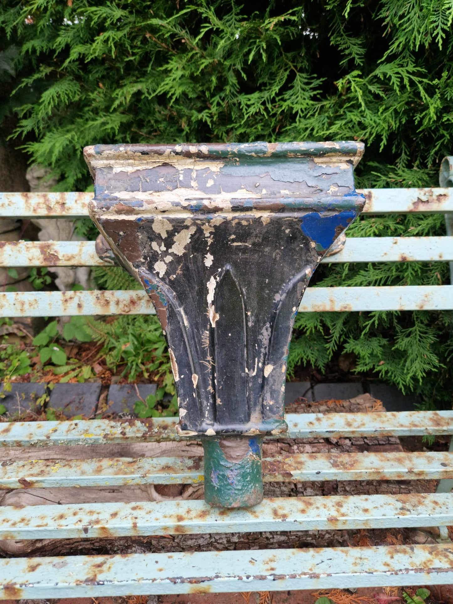 Vintage Cast Iron Drain Hopper Cast Iron Planter Upcycle Chippy Paint