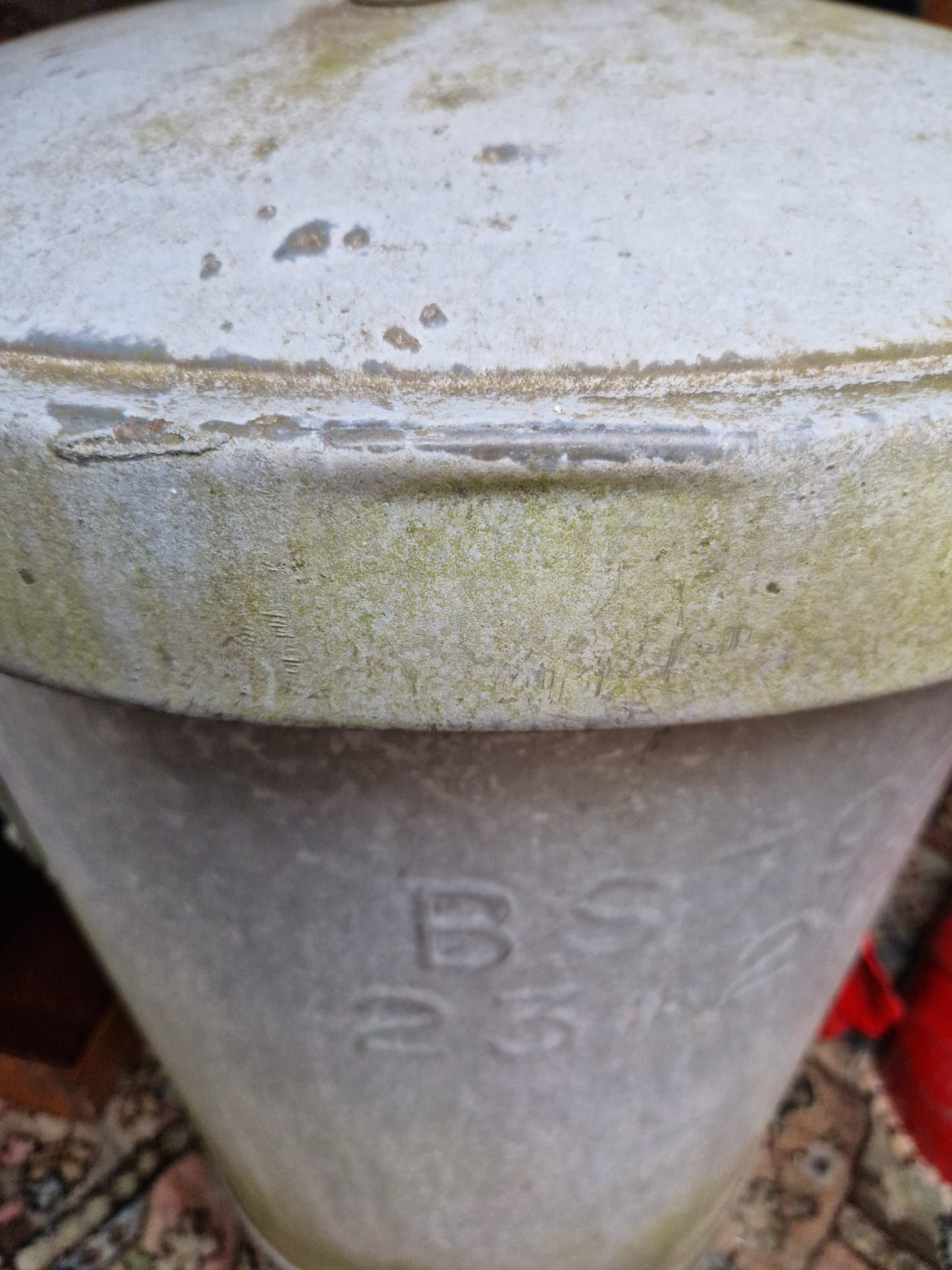 Vintage galvanised Heavy Duty Dustbin With Lid & Handles Dated 1971