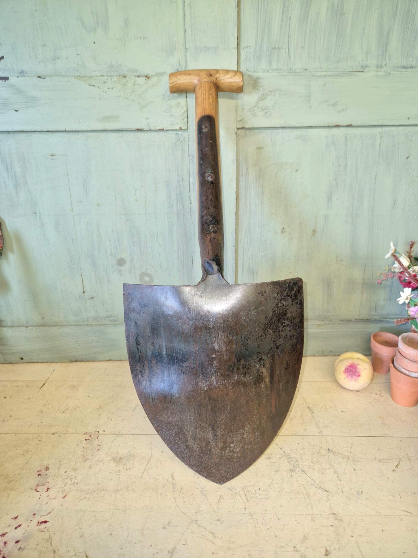 Antique Stockton Heath Military Trench Shovel Dated 1952