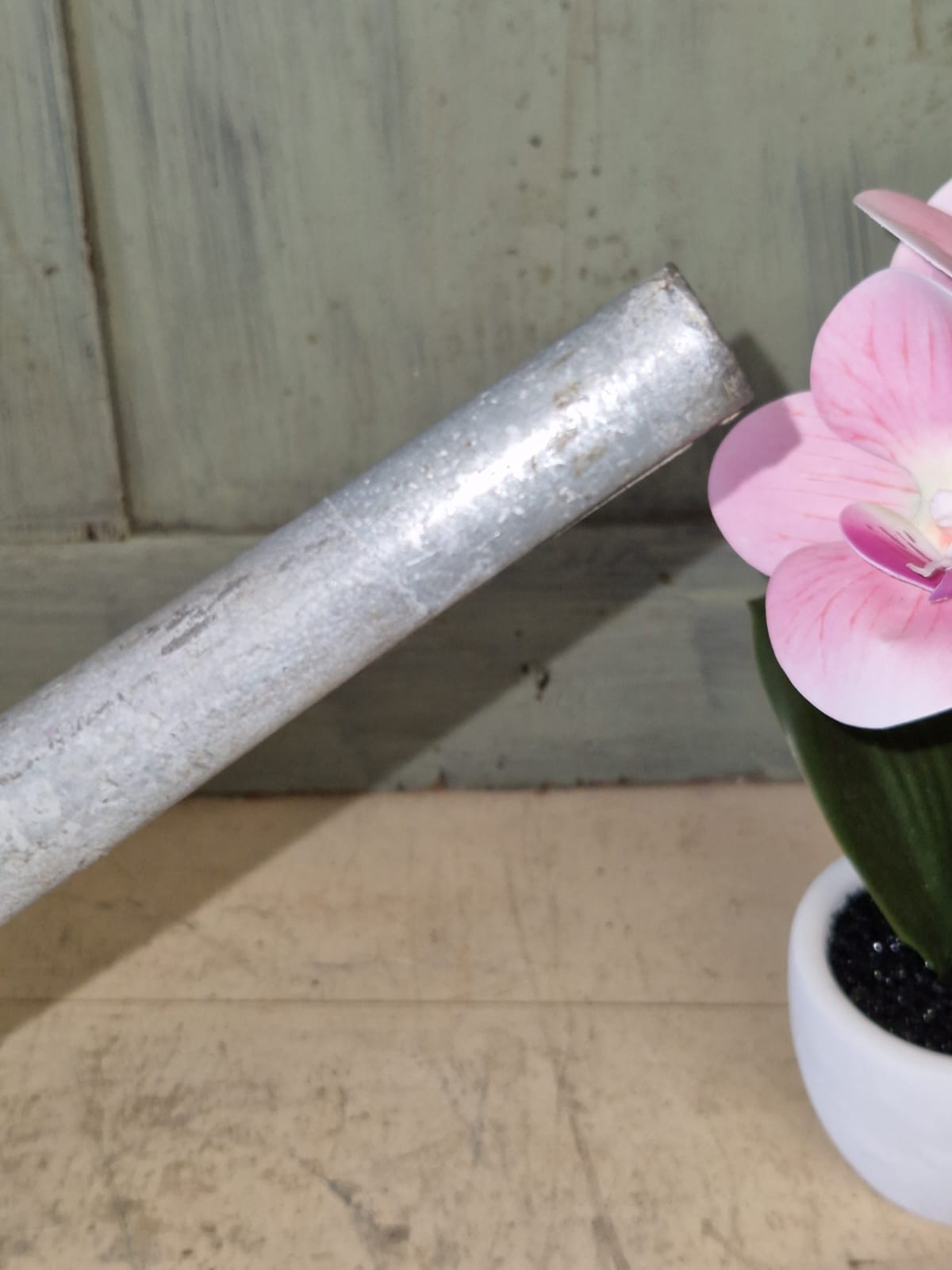 Vintage Haws Galvanised Long Reach Watering Can Brass Badge No Rose